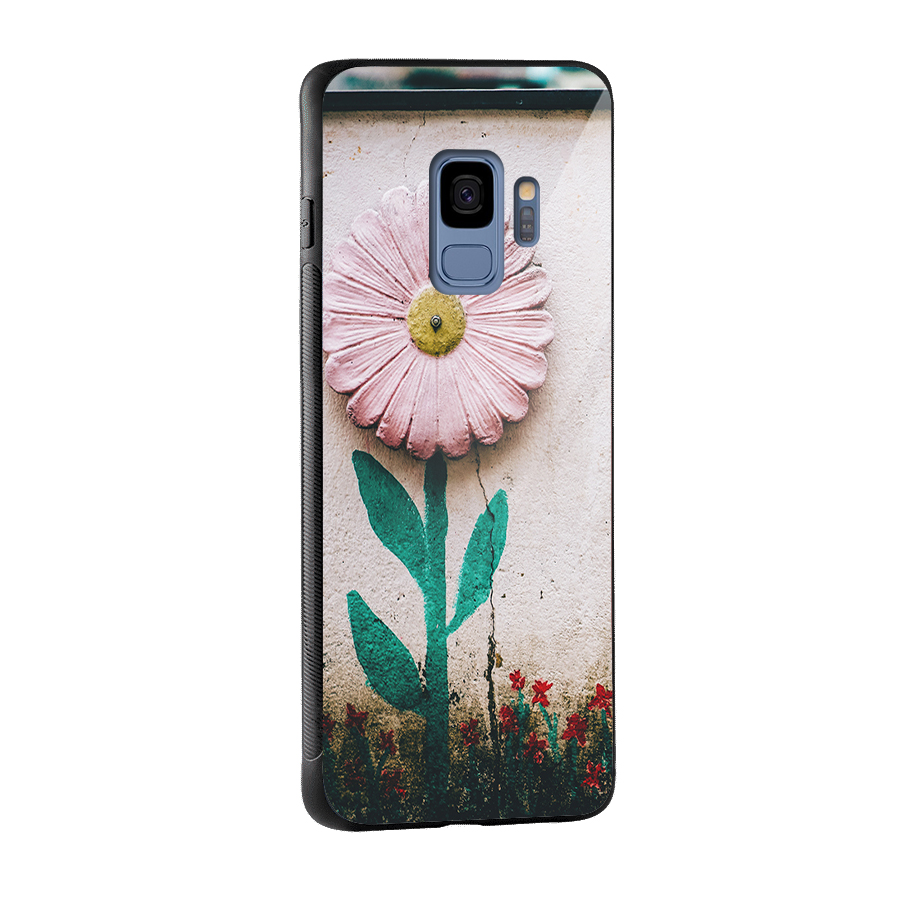 Creativity Flower Glass Back Case for Galaxy S9
