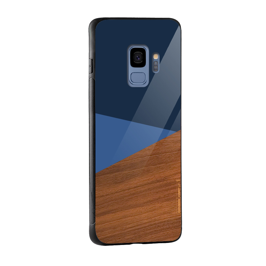Crossed Lines Pattern Glass Back Case for Galaxy S9