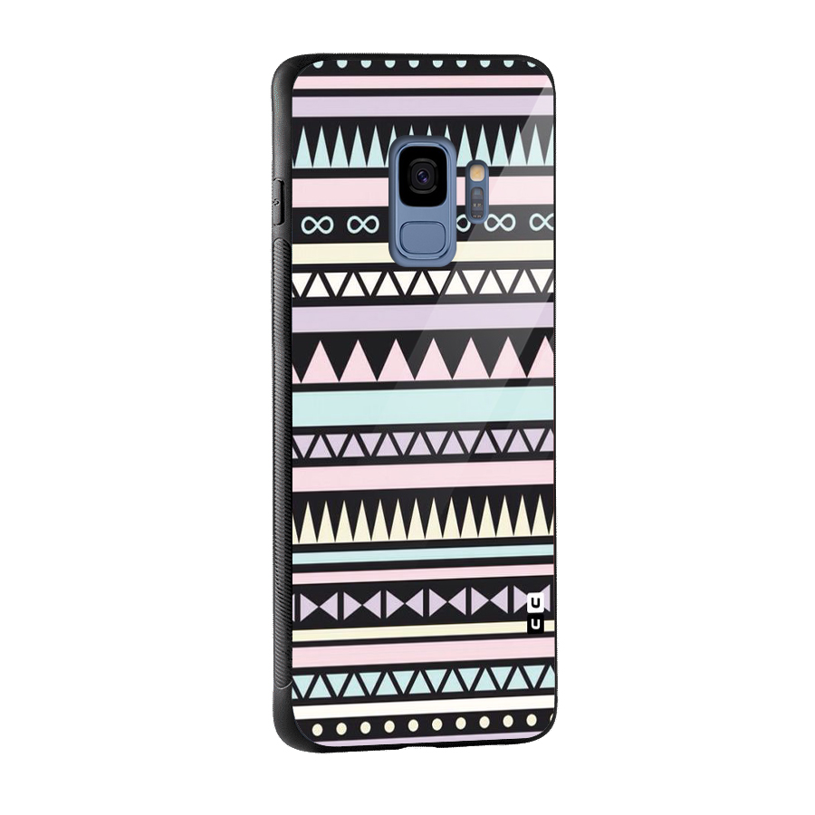 Cute Chev Pattern Glass Back Case for Galaxy S9
