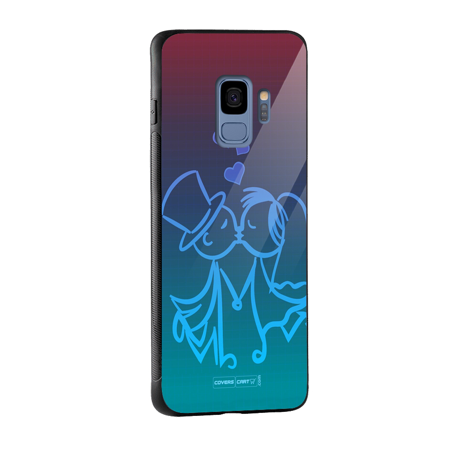 Cute Love Glass Back Case for Galaxy S9