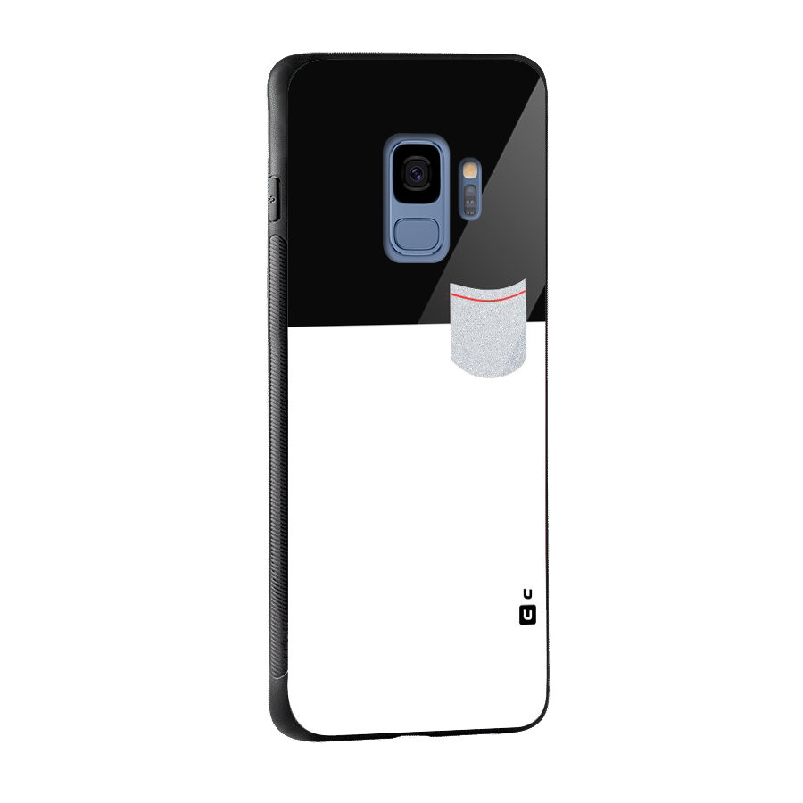 Cute Pocket Simple Glass Back Case for Galaxy S9