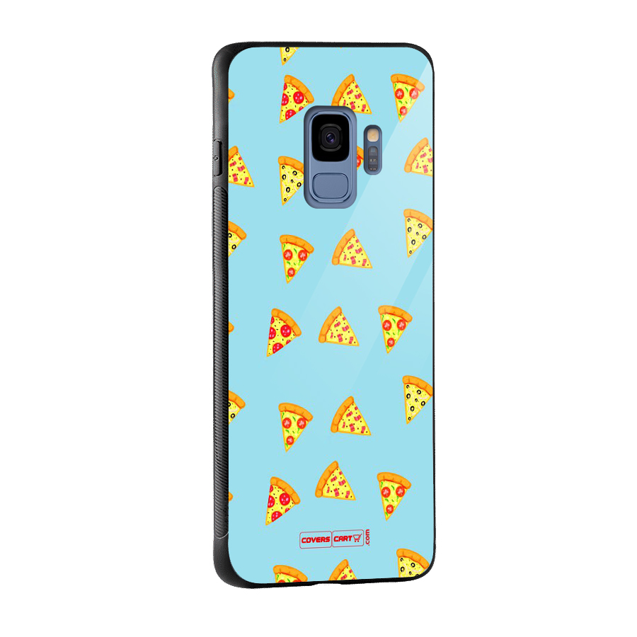 Cute Slices of Pizza Glass Back Case for Galaxy S9
