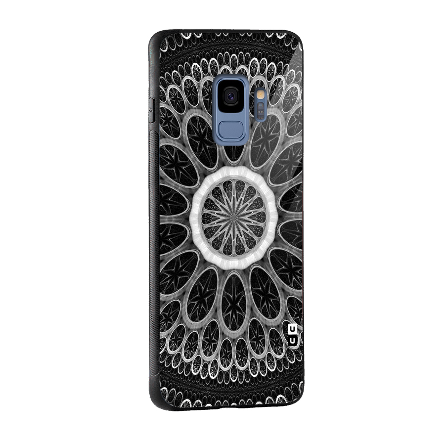 Dark Pattern Art Glass Back Case for Galaxy S9