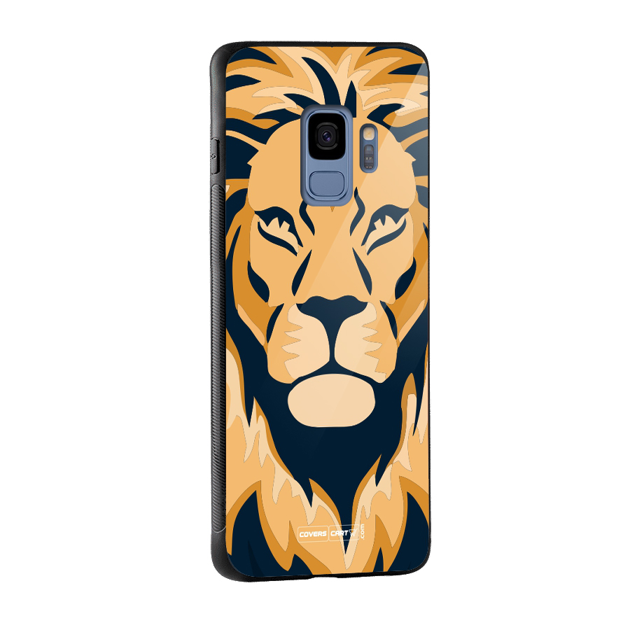 Designer Lion Glass Back Case for Galaxy S9