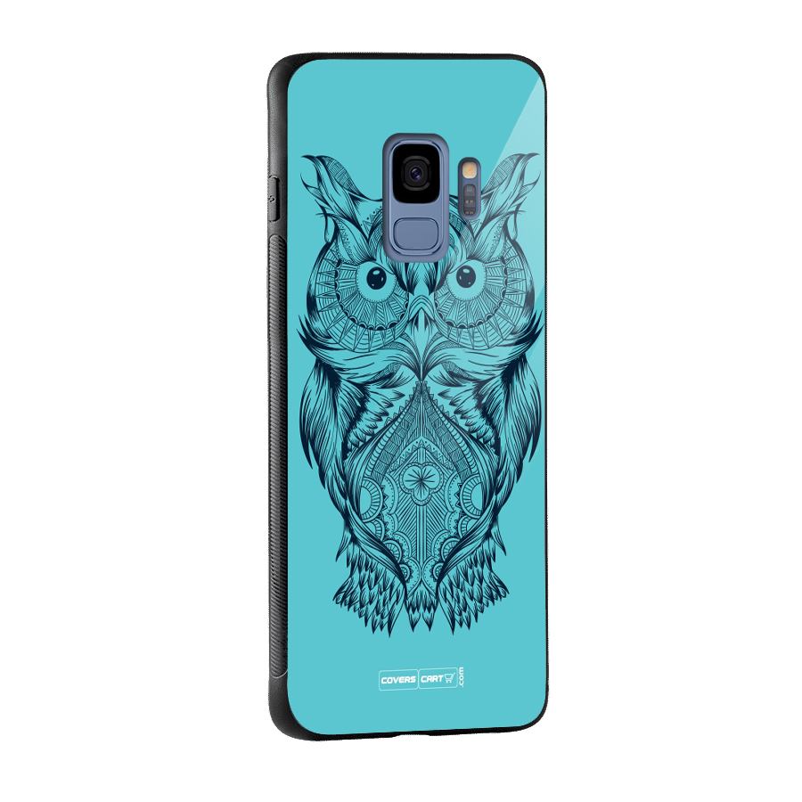 Designer Owl Glass Back Case for Galaxy S9