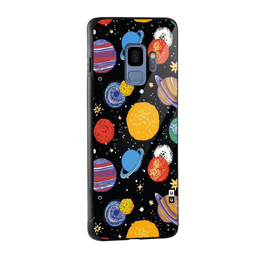 Designer Planets Glass Back Case for Galaxy S9