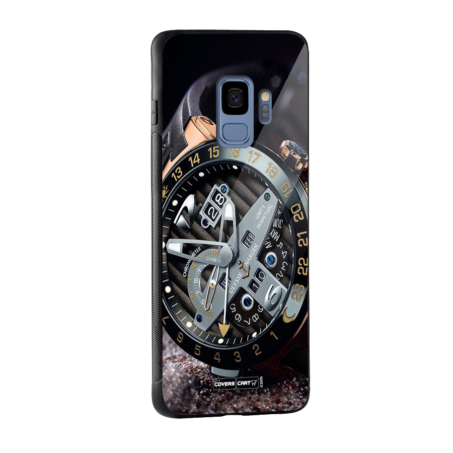 Designer Stylish Watch Glass Back Case for Galaxy S9