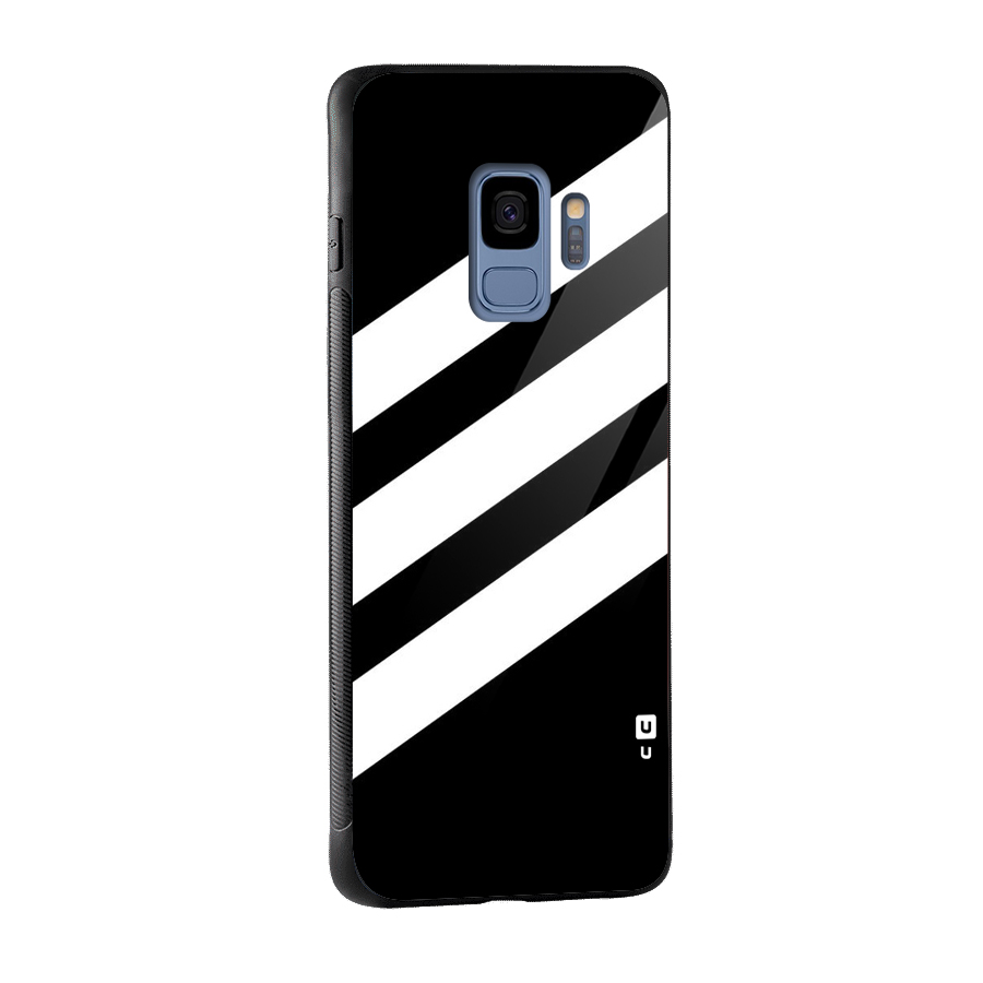 Diagonal Classic Stripes Glass Back Case for Galaxy S9