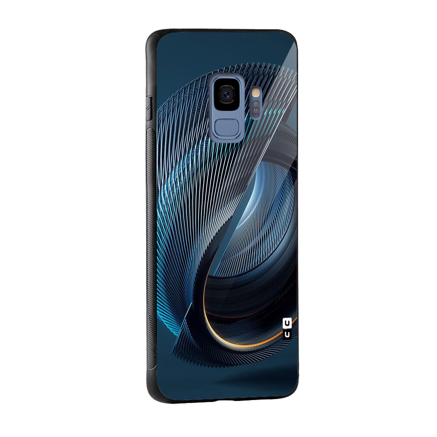 Digital Circle Pattern Glass Back Case for Galaxy S9