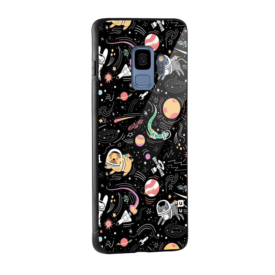 Dog Planetarium Glass Back Case for Galaxy S9