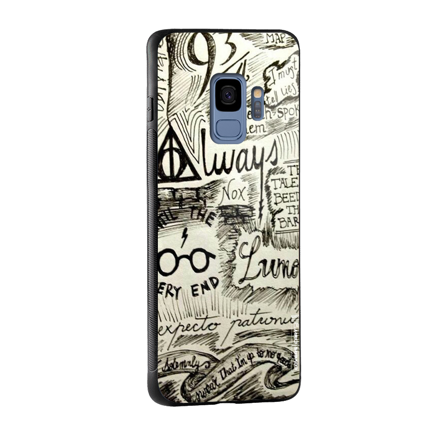 Doodle Art Glass Back Case for Galaxy S9