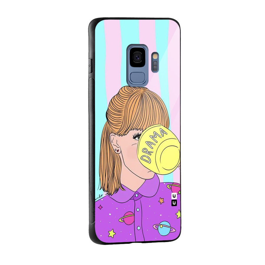 Drama Cup Glass Back Case for Galaxy S9