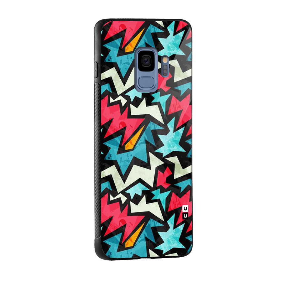 Electric Color Design Glass Back Case for Galaxy S9