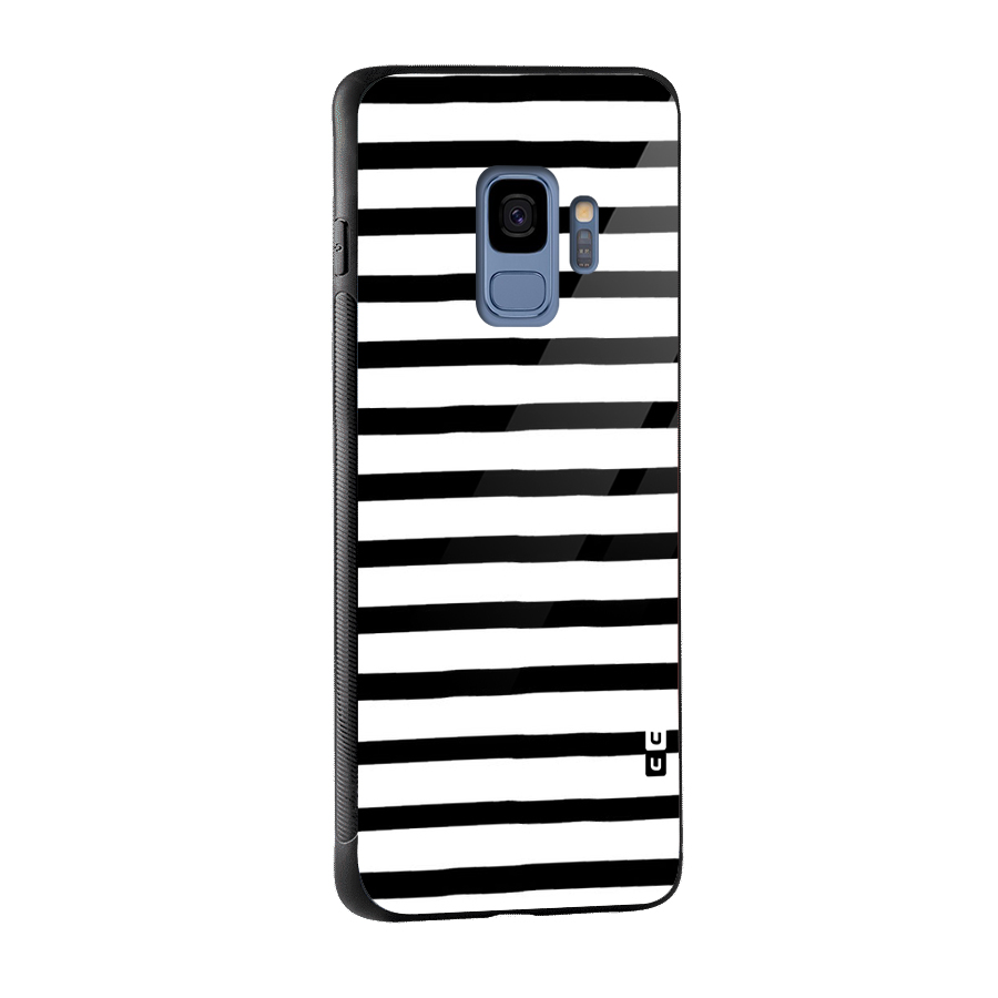 Elegant Basic Stripes Glass Back Case for Galaxy S9