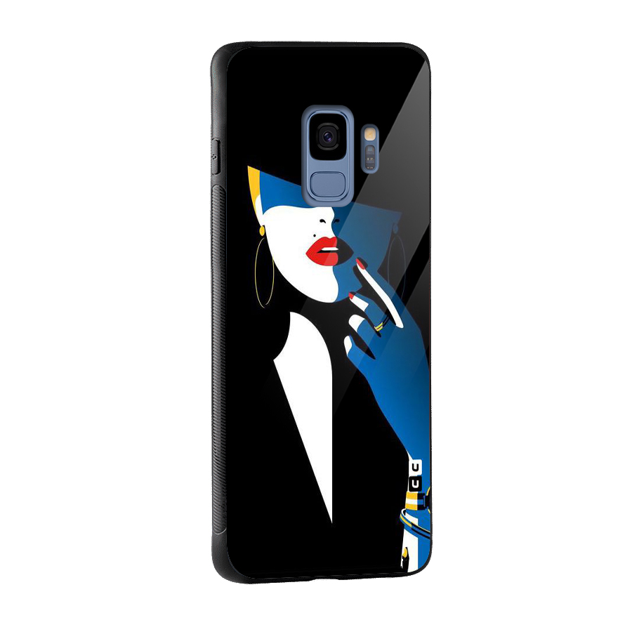 Elegant Woman Glass Back Case for Galaxy S9