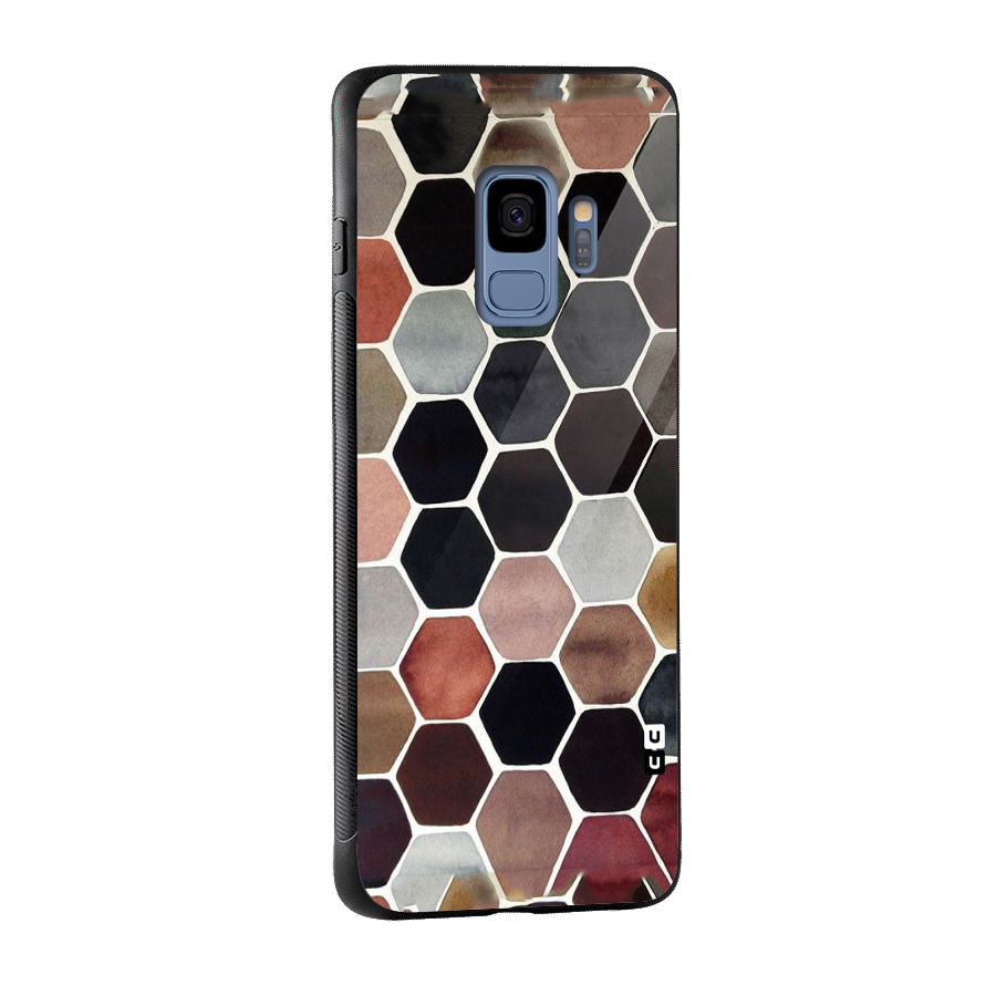 Elite Pastel Hexagons Glass Back Case for Galaxy S9