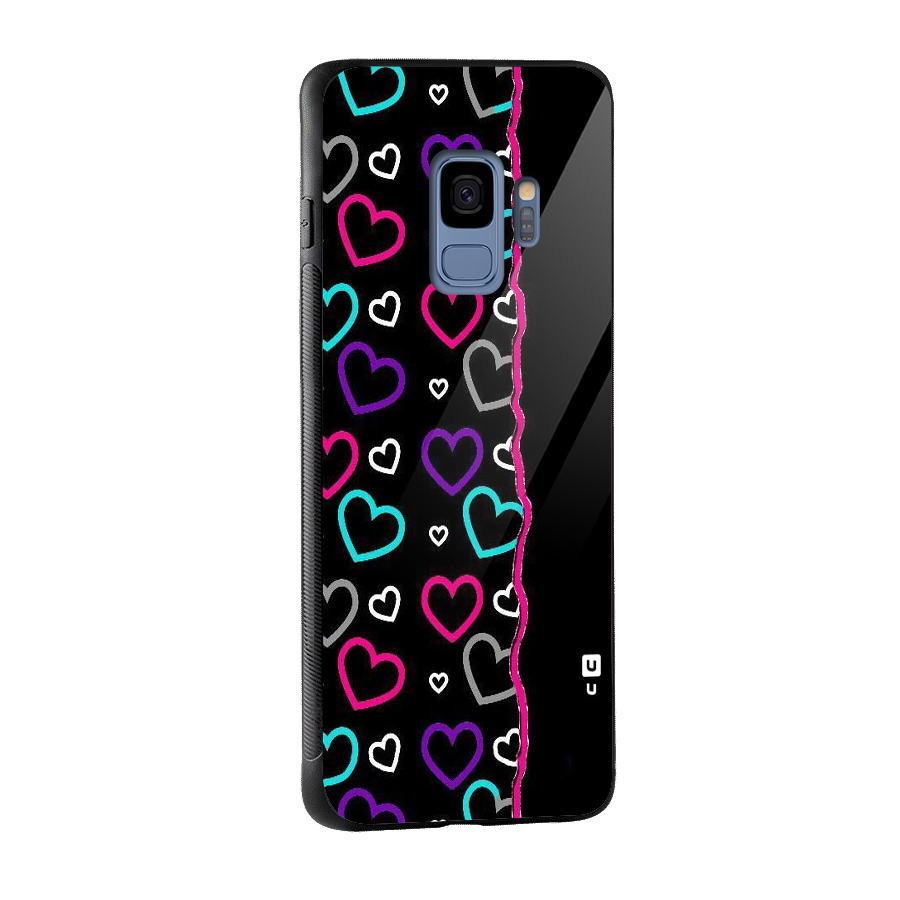 Empty Hearts Glass Back Case for Galaxy S9