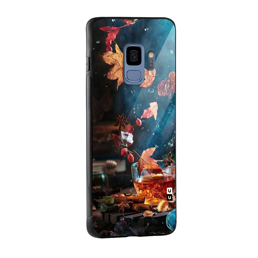 Falling Leaves Tea Glass Back Case for Galaxy S9