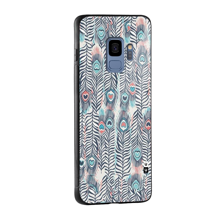 Feather Art Glass Back Case for Galaxy S9