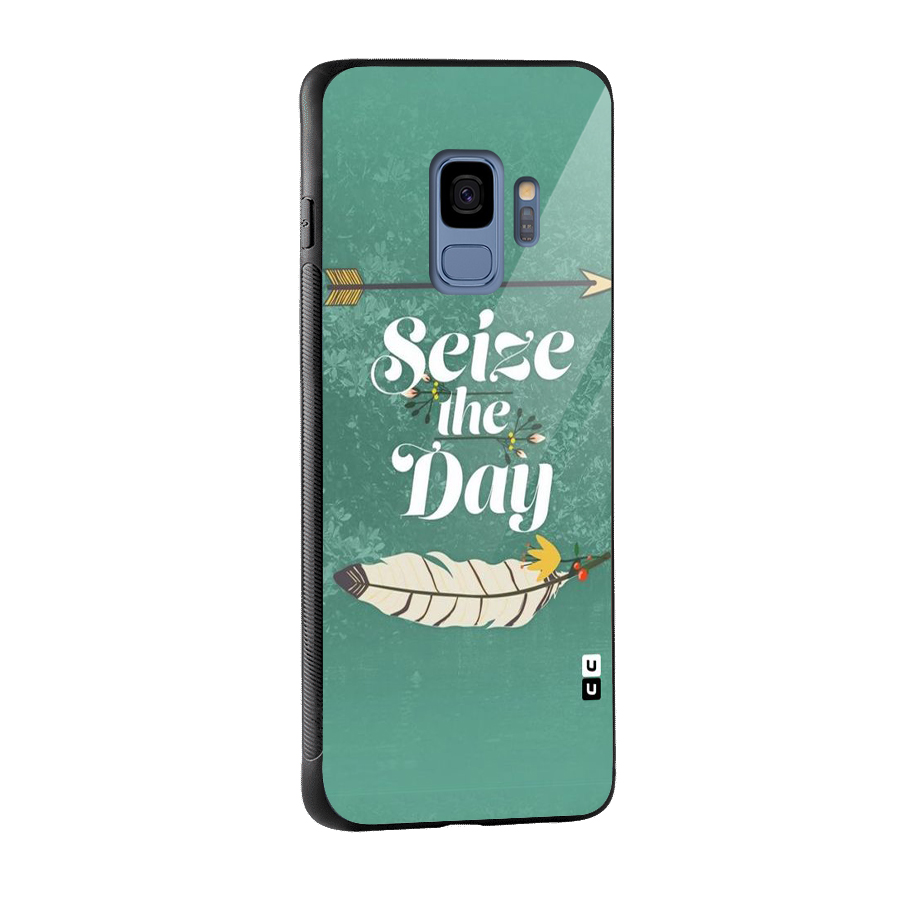 Feather Seize Glass Back Case for Galaxy S9