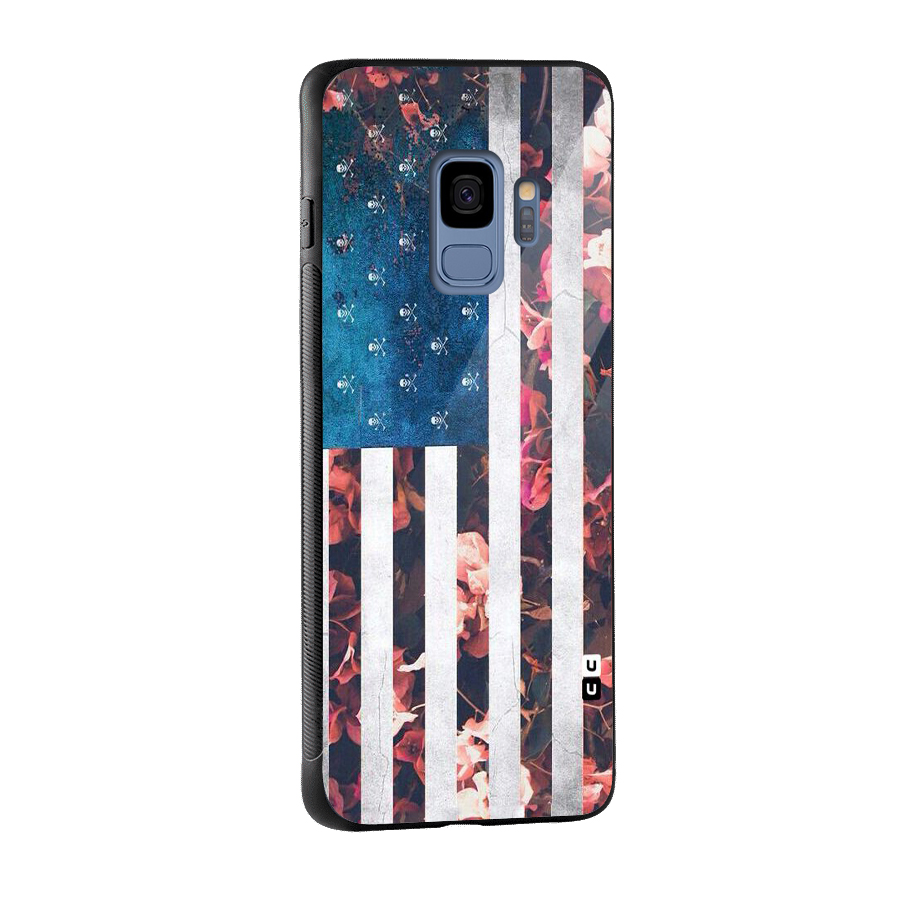 Flag Stripes Glass Back Case for Galaxy S9