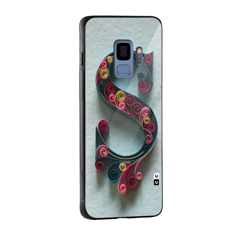 Floral Alphabet Glass Back Case for Galaxy S9