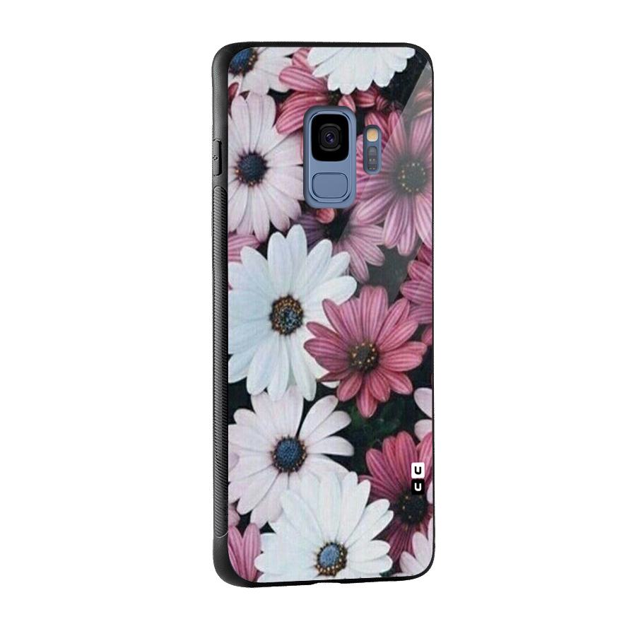 Floral Shades Pink Glass Back Case for Galaxy S9