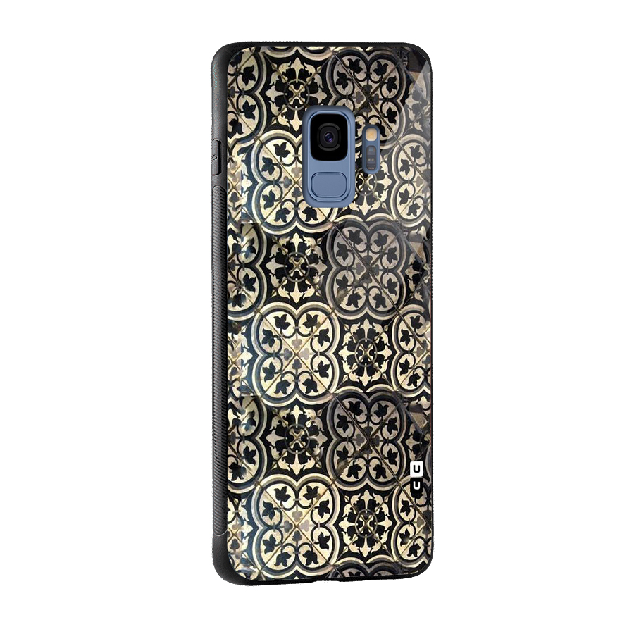 Floral Tile Glass Back Case for Galaxy S9