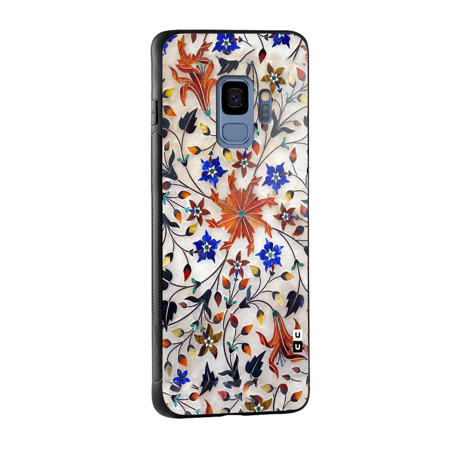 Floral Vintage Bloom Glass Back Case for Galaxy S9