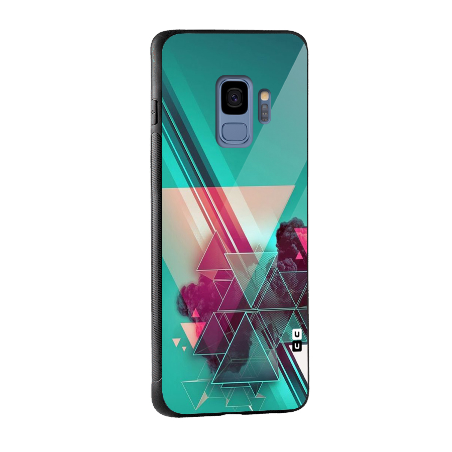 Floroscent Abstract Glass Back Case for Galaxy S9