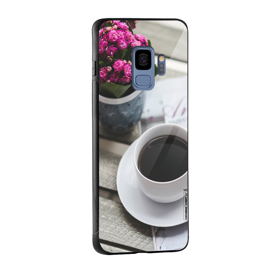Flower And Blend Glass Back Case for Galaxy S9