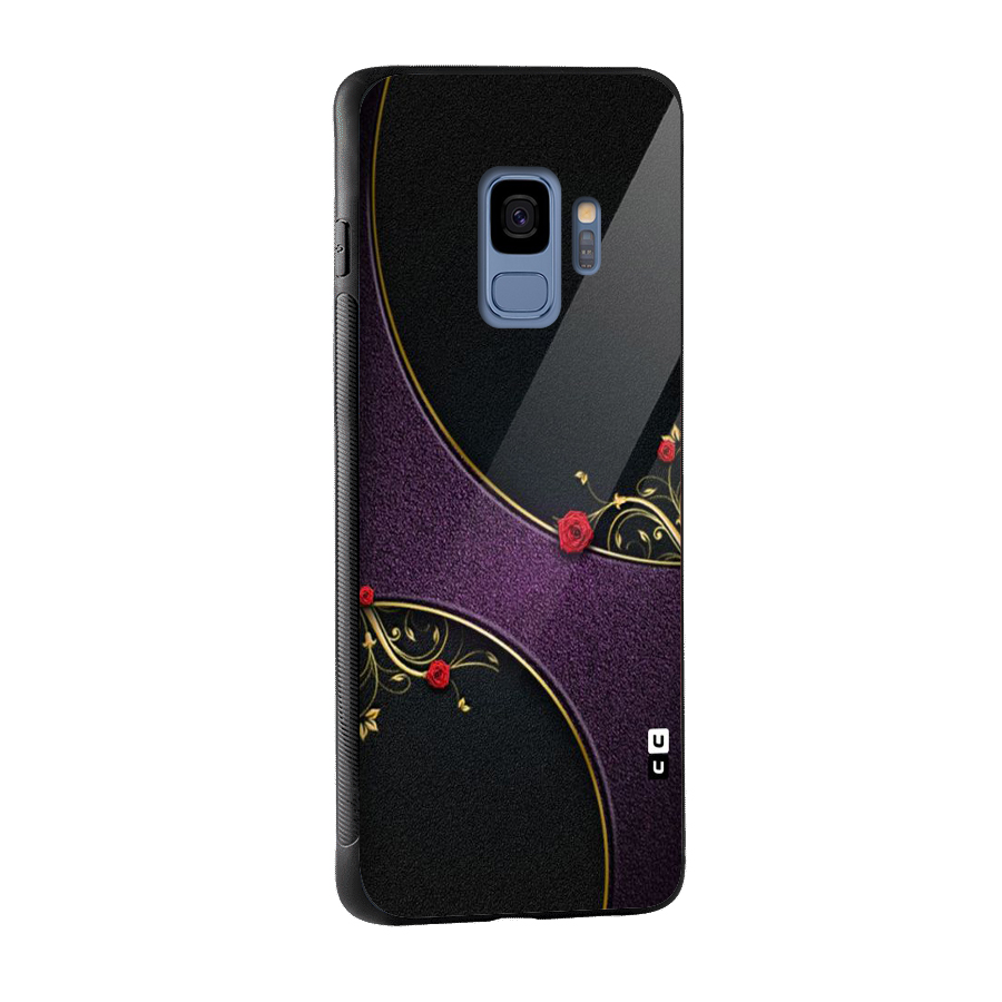 Flower Curves Glass Back Case for Galaxy S9