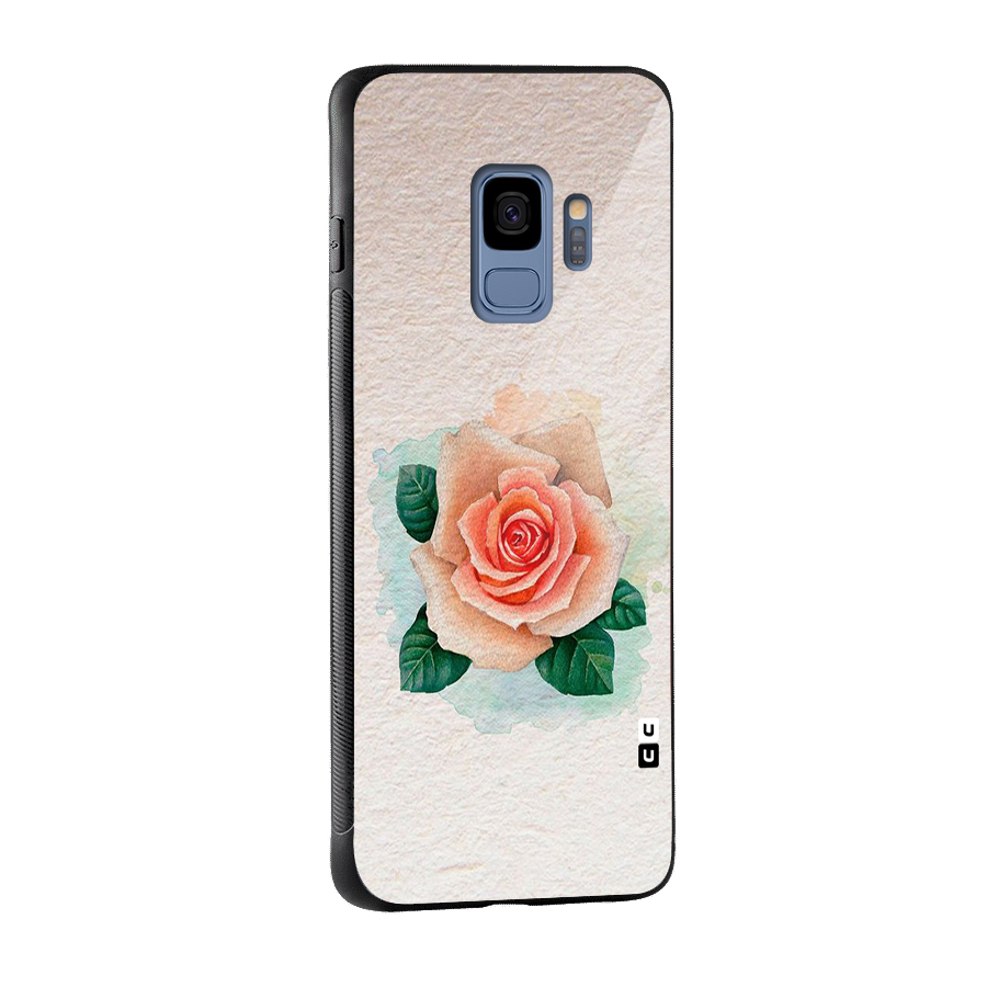 Flower Water Art Glass Back Case for Galaxy S9