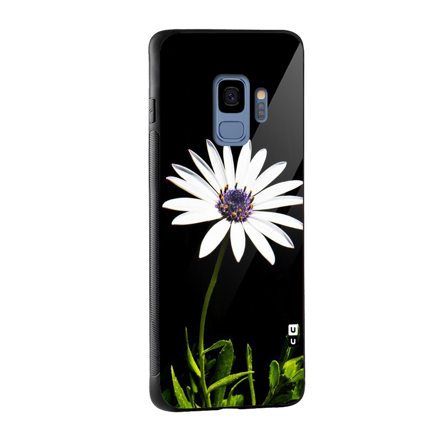 Flower White Spring Glass Back Case for Galaxy S9