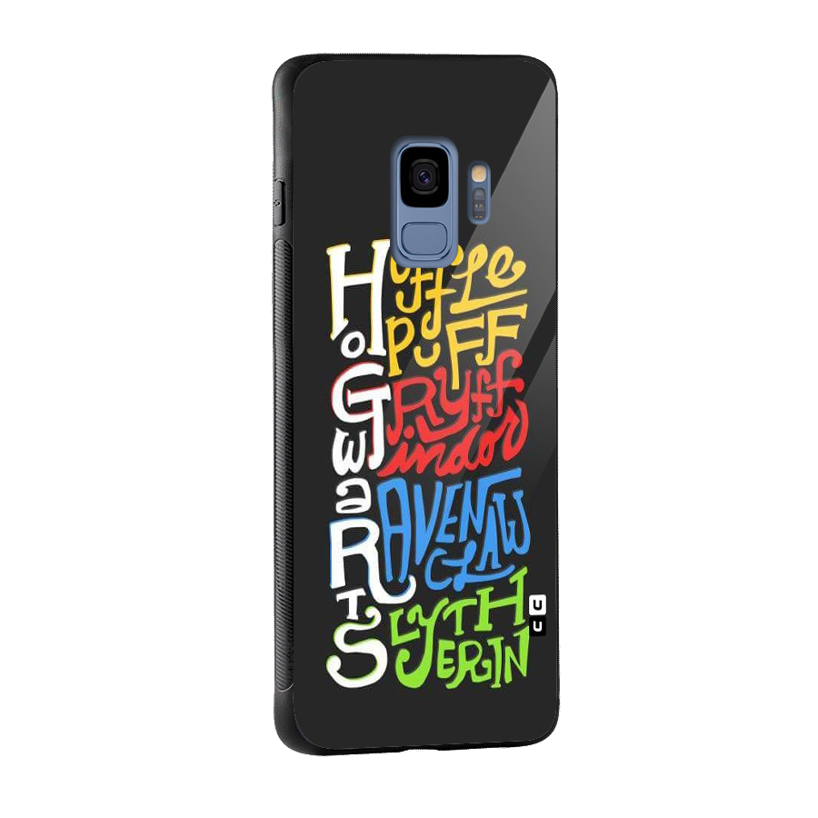 Four Colored Homes Glass Back Case for Galaxy S9