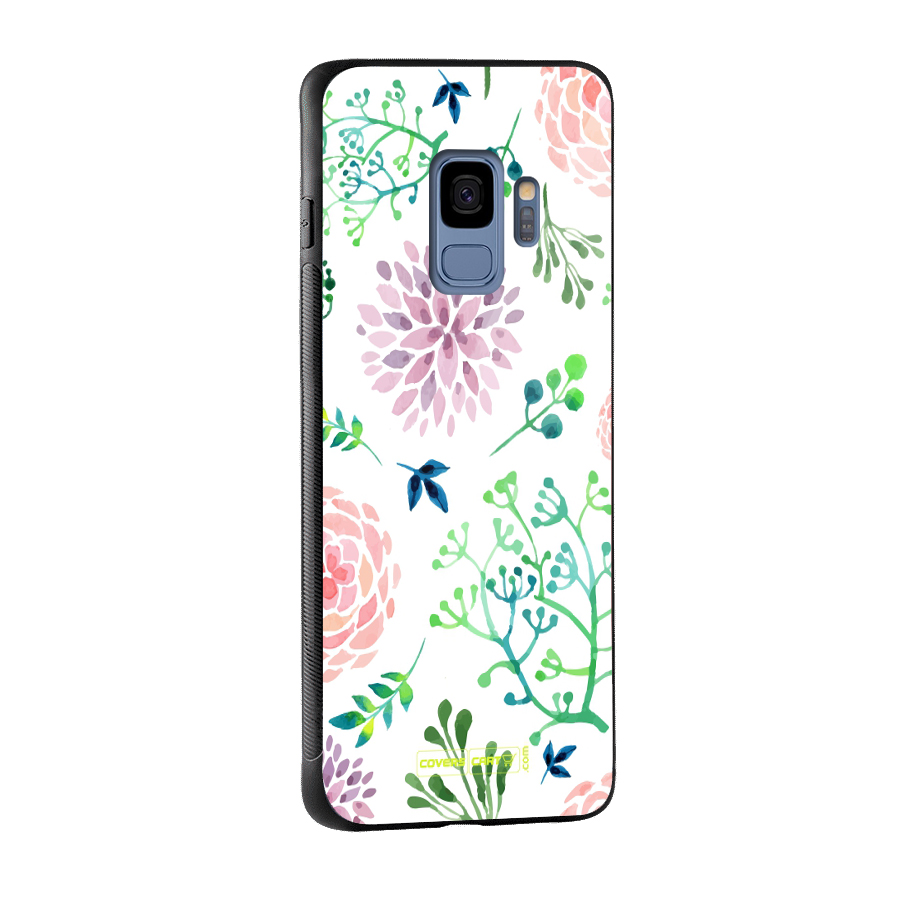 Fresh Floral Glass Back Case for Galaxy S9