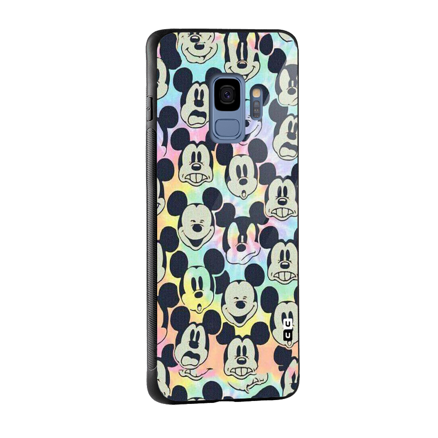Fun Rainbow Faces Glass Back Case for Galaxy S9