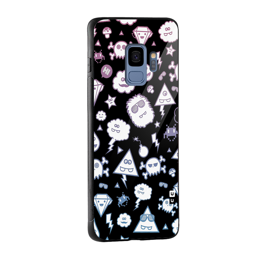 Funny Faces Glass Back Case for Galaxy S9