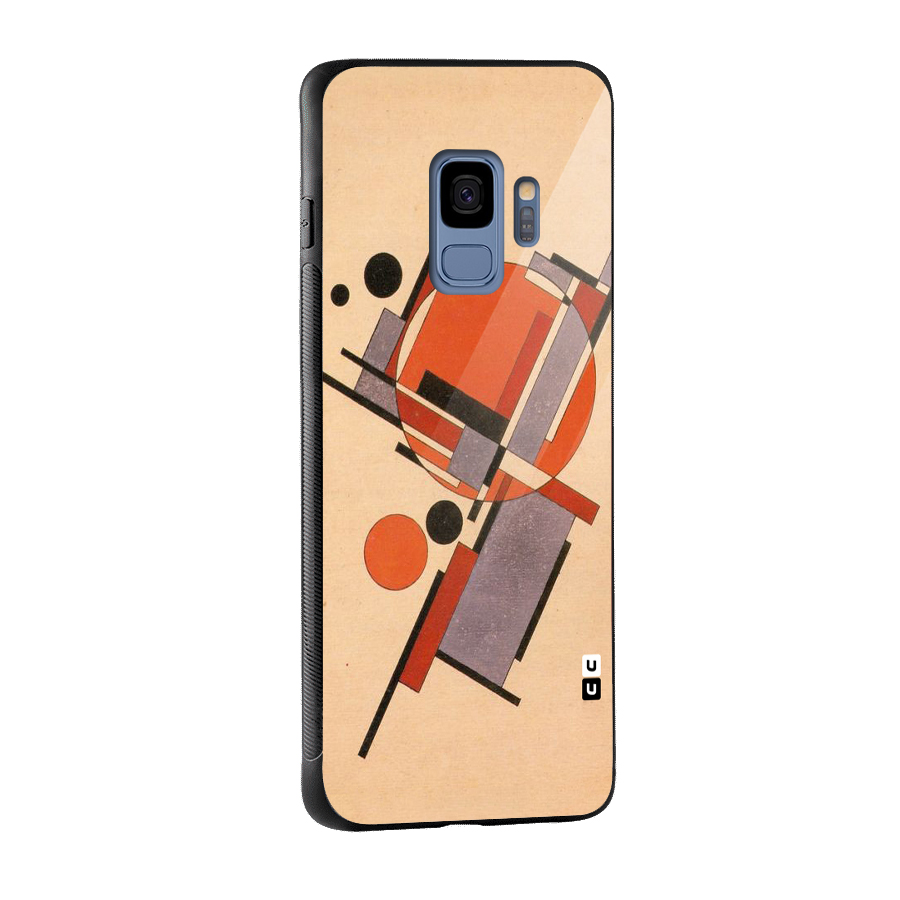 Geo Abstract Metrics Glass Back Case for Galaxy S9