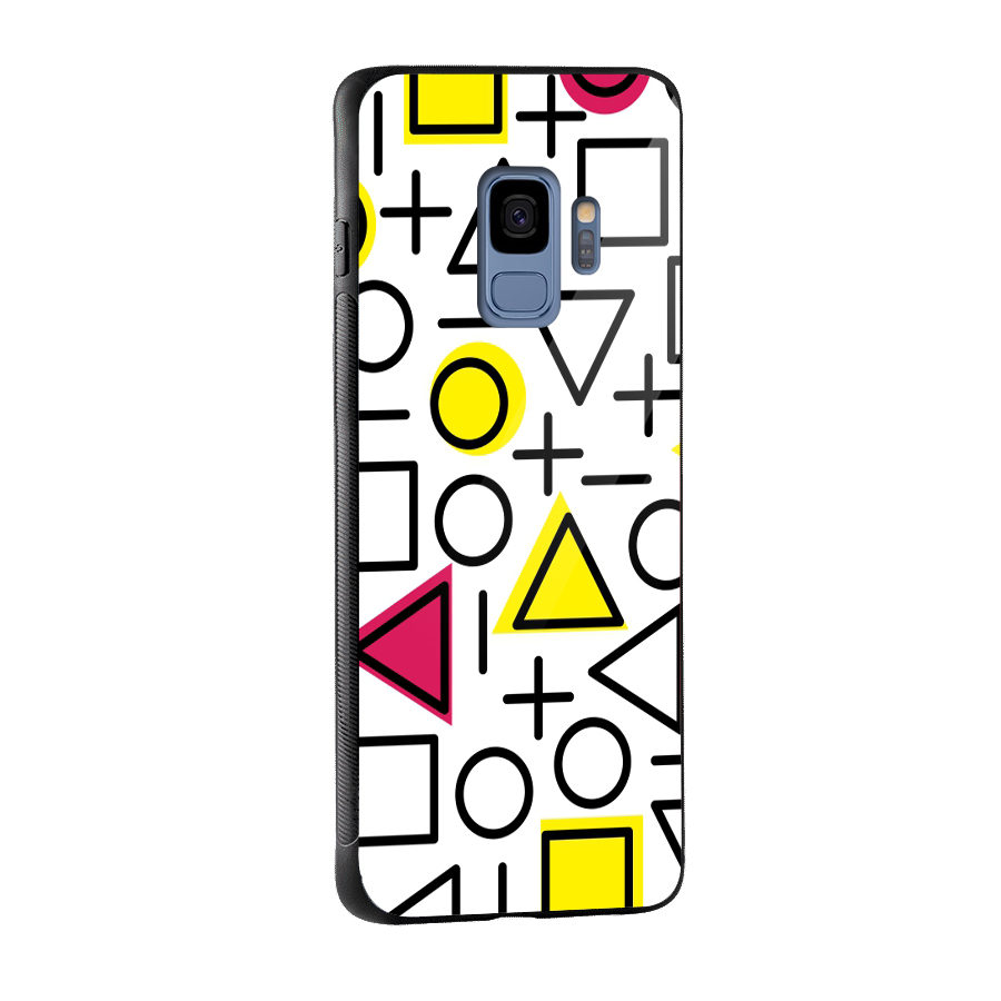 Geometry Pattern Glass Back Case for Galaxy S9