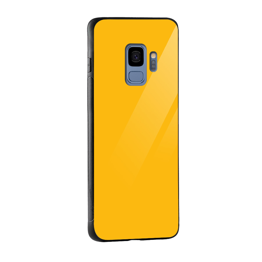 Gold Yellow Glass Back Case for Galaxy S9
