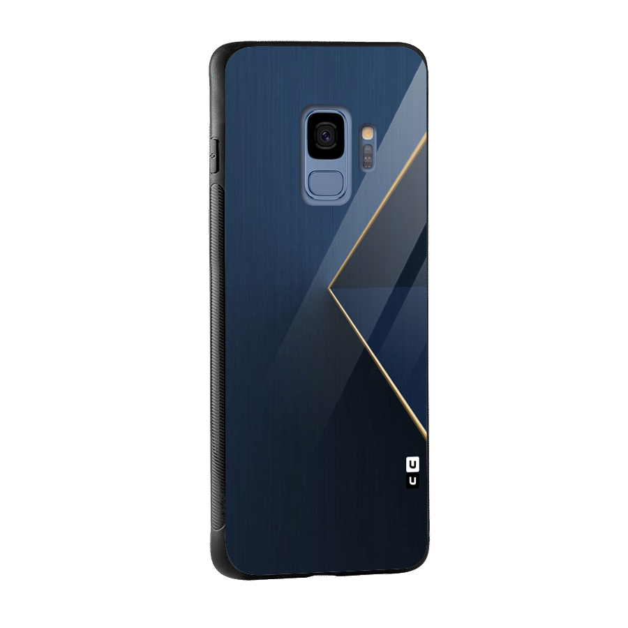 Golden Blue Triangle Glass Back Case for Galaxy S9