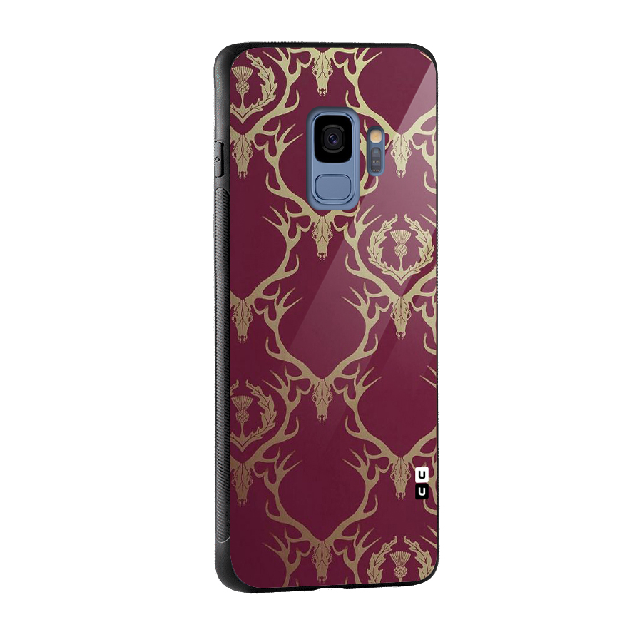 Golden Bull Design Glass Back Case for Galaxy S9