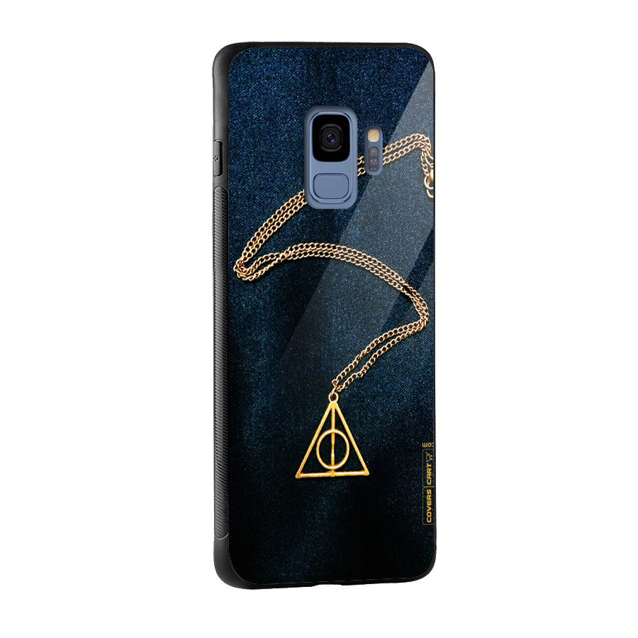 Golden Chain Glass Back Case for Galaxy S9