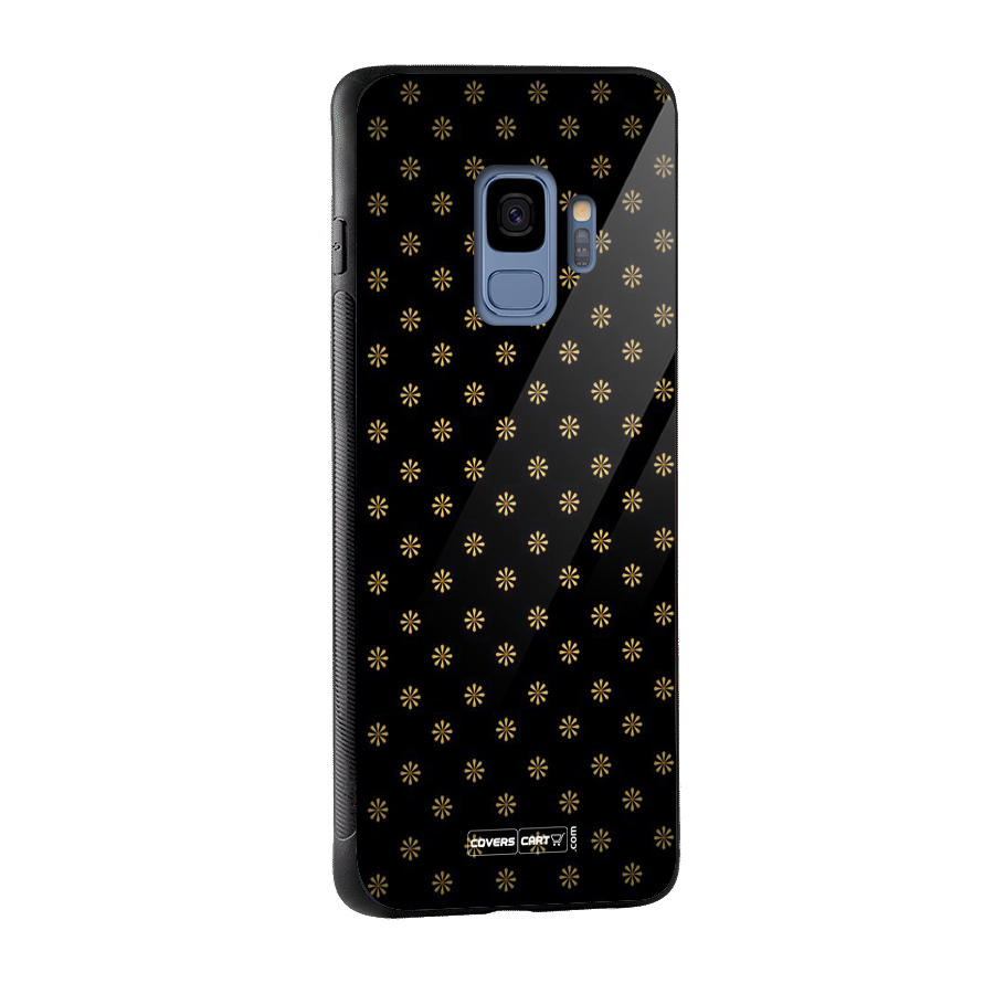 Golden Flowers Glass Back Case for Galaxy S9