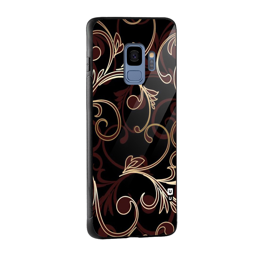 Golden Maroon Beauty Glass Back Case for Galaxy S9
