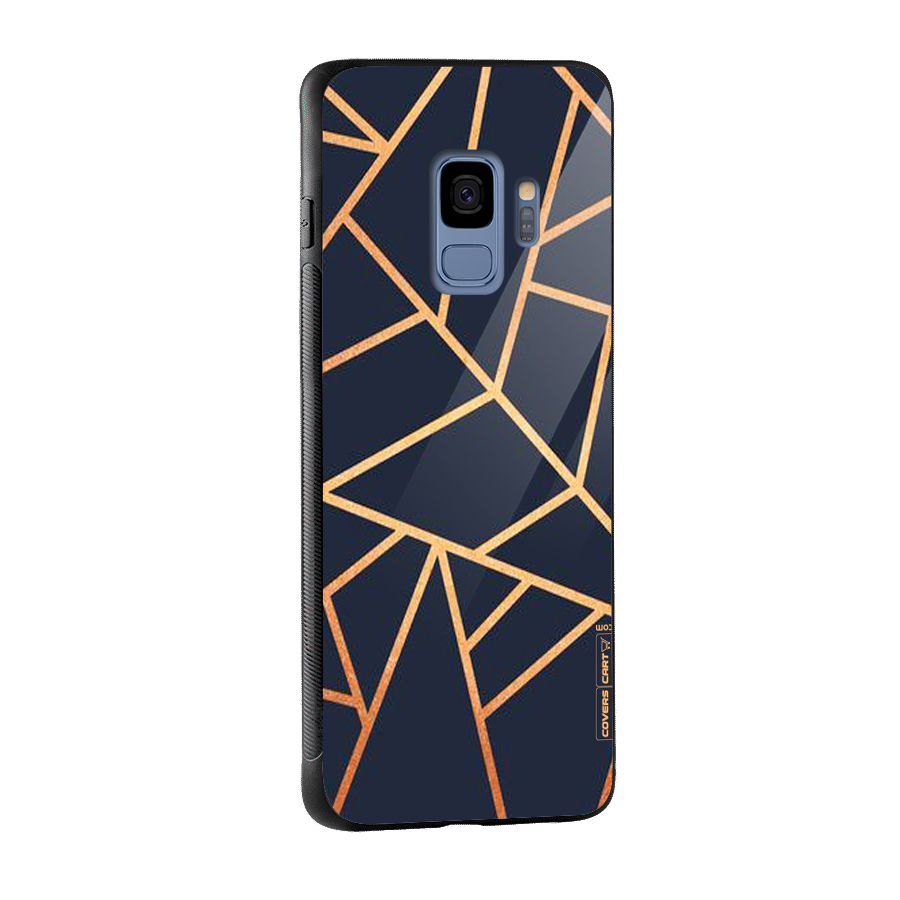 Golden Pattern Glass Back Case for Galaxy S9