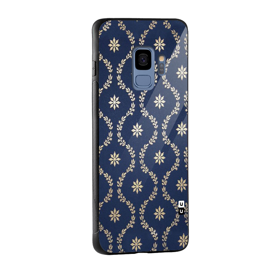Gorgeous Gold Leaf Pattern Glass Back Case for Galaxy S9