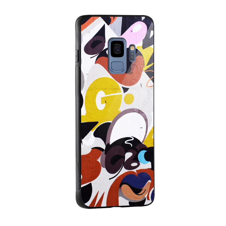 Graffiti Wall Glass Back Case for Galaxy S9