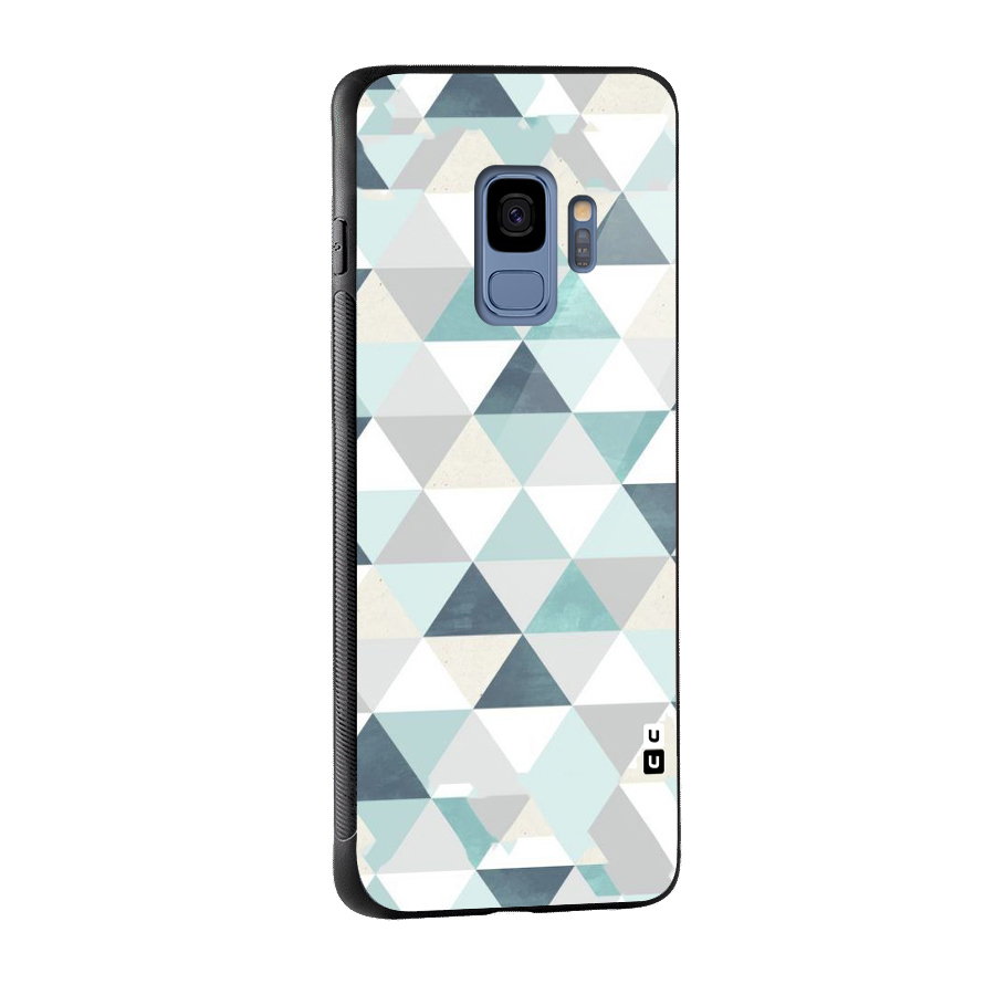 Green And Grey Pattern Glass Back Case for Galaxy S9